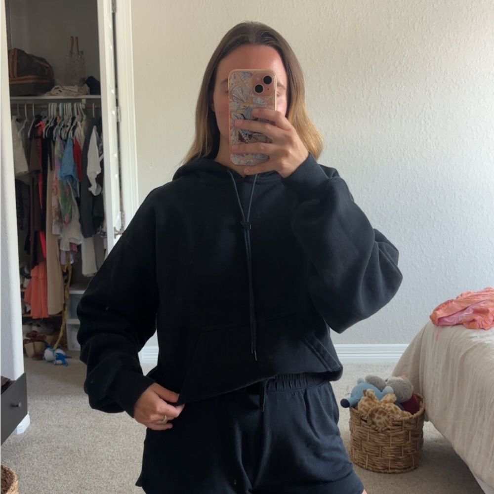 Fabletics Black Oversized Crew Neck Sweatshirt